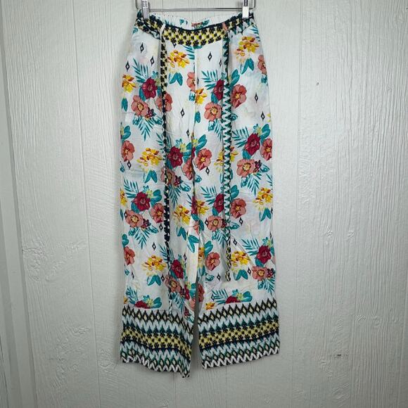 Hayden Los Angeles Pull On Tie Waist Hawaiian Beach Pants Wide Leg Size Small - Picture 2 of 11
